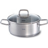 FISSLER VISEO  inox niski lonac sa staklenim poklopcima, 20 cm, 2.40 litra, i za INDUKCIJU, 084-127-20-001/0