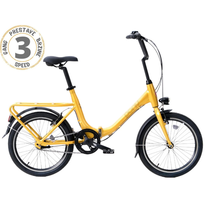ROG PONY CLASSIC 3 EXCLUSIVE bicikl, zlatna boja, 3 brzine, gepek