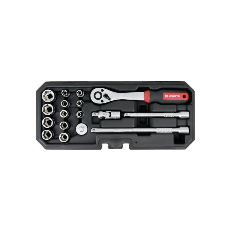 WURTH SET NASADNIH KLJUČEVA 1/4 ”, ŠESTEROKUT (HEX), 17-DIJELNI