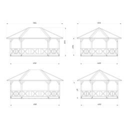 PALMAKO BETTY 25 drvena pergola 25 m2 , 104704 prirodno neobrađeno drvo