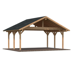 PALMAKO ROBERT drvena nadstrešnica za 2 auta ili kao za zaštićeni odmor ,20,6 m2, natopljeno bijelo, smeđe ili sivo