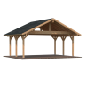 PALMAKO ROBERT drvena nadstrešnica za 2 auta ili kao za zaštićeni odmor ,20,6 m2, natopljeno bijelo, smeđe ili sivo