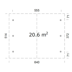 PALMAKO ROBERT drvena nadstrešnica za 2 auta ili kao za zaštićeni odmor ,20,6 m2, natopljeno bijelo, smeđe ili sivo