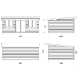 PALMAKO LISANDRA 44  drvena kućica/kabina , 19.40 m2, bijelo ili sivo ili smeđe bojano