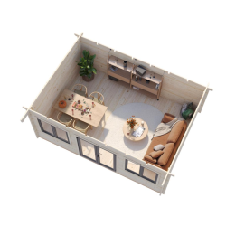 PALMAKO LISANDRA 44  drvena kućica/kabina , 19.40 m2, bijelo ili sivo ili smeđe bojano