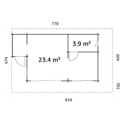 PALMAKO CECILIA 70 Slide, vrtna kućica/studio, 27.20 m2, klizni prozori, prirodno neobrađeno drvo