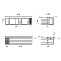 PALMAKO CECILIA 70 Slide, vrtna kućica/studio, 27.20 m2, klizni prozori, prirodno neobrađeno drvo