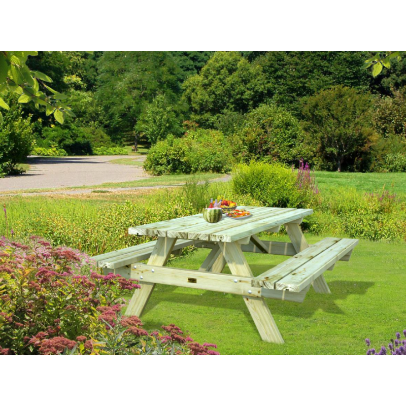 PALMAKO RUBY 18 drveni stol + klupe za sjedenje , 179 cm dužine