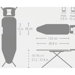BRABANTIA 246067 daska za glačanje B , 124 X 38 cm, Lilac Waves