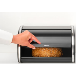 BRABANTIA 236686 Roll Top Bread Bin Medium, kutija za kruh, peciva, muffine, mat crna