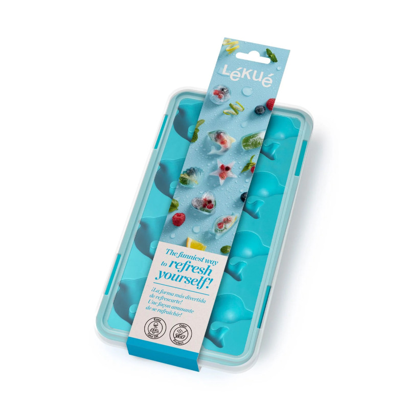 LEKUE 882500 Dolphin kalup za ledene kockice s poklopcem