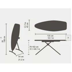 BRABANTIA 241406 daska za glačanje D , 134 X 45 cm, 2 u 1 , denim siva