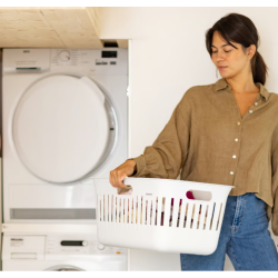 BRABANTIA 244643 Collect-it košara za prenošenje i prikupljanje rublja, 40 litara, bijela