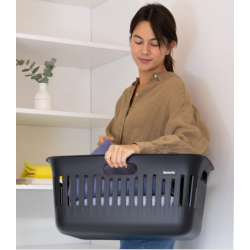 BRABANTIA 244087 Collect-it košara za prenošenje i prikupljanje rublja, 40 litara, crna