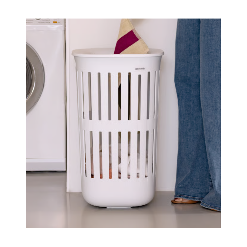 BRABANTIA 244704 Collect-it košara za prenošenje i prikupljanje rublja, 55 litara, bijela