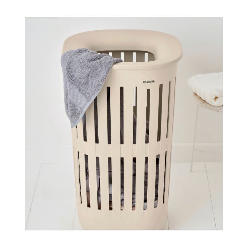 BRABANTIA 244681 Collect-it košara za prenošenje i prikupljanje rublja, 55 litara, soft bež