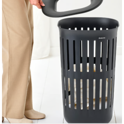 BRABANTIA 244667 Collect-it košara za prenošenje i prikupljanje rublja, 55 litara, crna