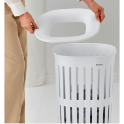 BRABANTIA 244766 Collect-it košara za prenošenje i prikupljanje rublja na nogicama, 55 litara, bijela