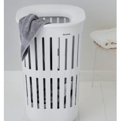 BRABANTIA 244766 Collect-it košara za prenošenje i prikupljanje rublja na nogicama, 55 litara, bijela