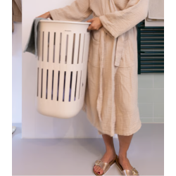 BRABANTIA 244742 Collect-it košara za prenošenje i prikupljanje rublja na nogicama, 55 litara, soft bež