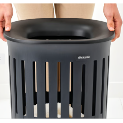 BRABANTIA 244728 Collect-it košara za prenošenje i prikupljanje rublja na nogicama, 55 litara, crna