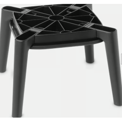 BRABANTIA 244728 Collect-it košara za prenošenje i prikupljanje rublja na nogicama, 55 litara, crna