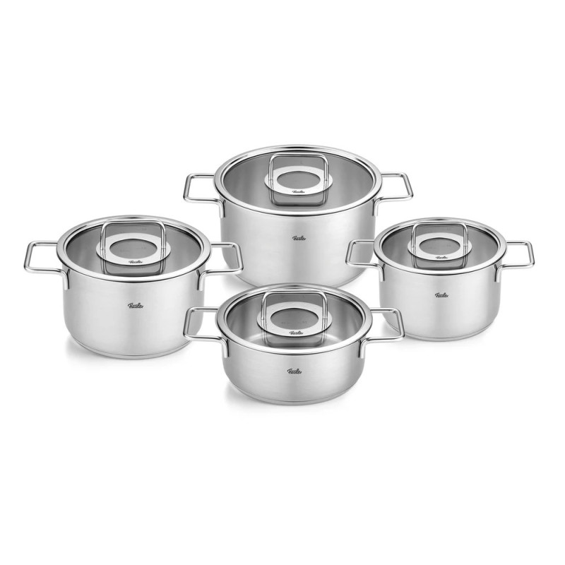 FISSLER Pure Collection® 4-dijelni set inox lonaca sa staklenim poklopcima, za sva grijaća tijela, 086-115-04-000/0