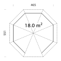 PALMAKO BETTY 18 drvena pergola 18 m2 , 105212 prirodno neobrađeno drvo