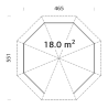 PALMAKO BETTY 18 drvena pergola 18 m2 , 105212 prirodno neobrađeno drvo