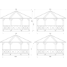 PALMAKO BETTY 18 drvena pergola 18 m2 , 105212 prirodno neobrađeno drvo