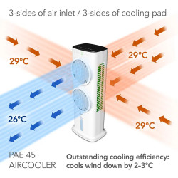 TROTEC PAE 45, Aircooler, hlađenje, ovlaživanje zraka, ventilatorsko hlađenje, 3 u 1, do 136 m2