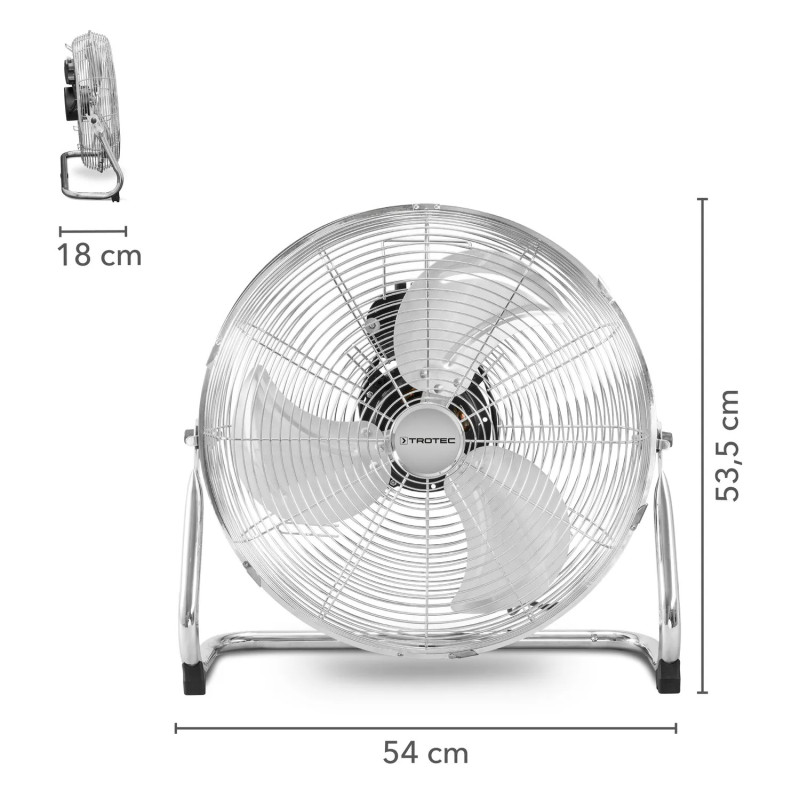 TROTEC TVM 18, podni ventilator, inox, promjer 45 cm
