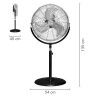 TROTEC TVM 18 S, stajaći ili podni ventilator, crni, promjer 48 cm,