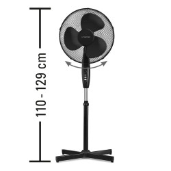 TROTEC TVE 18 S, stajaći ventilator s 90° oscilacijom, crni, promjer 40 cm,
