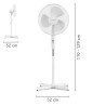 TROTEC TVE 16 , stajaći ventilator s 90° oscilacijom, bijeli, promjer 40 cm