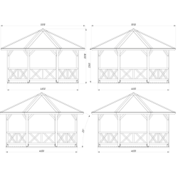 PALMAKO BETTY 9.90 drvena pergola 9.90 m2 , 103879 prirodno neobrađeno drvo