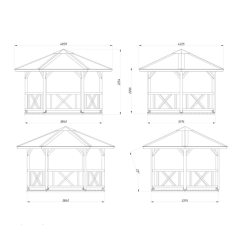 PALMAKO BETTY 9.90 drvena pergola 9.90 m2 , 103879 prirodno neobrađeno drvo