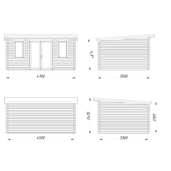 PALMAKO LISANDRA 44  drvena kućica/kabina , 14.20 m2, prirodno neobrađeno drvo
