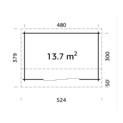 PALMAKO INES SLIDE 44 drvena kućica/kabina , 13.70 m2, prirodno neobrađeno drvo , 1111790