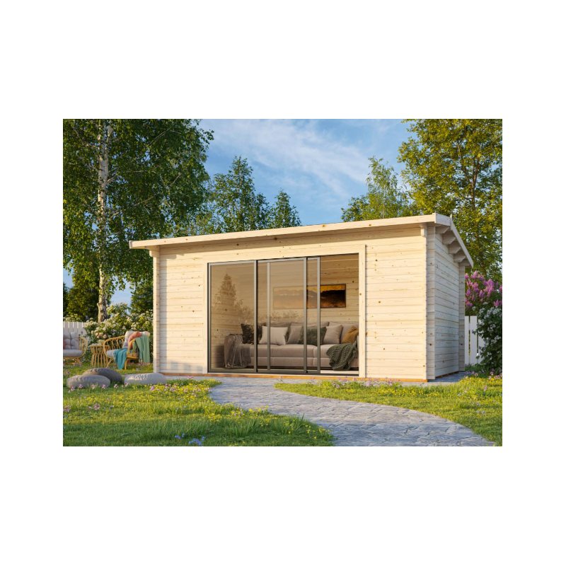 PALMAKO INES SLIDE 44 drvena kućica/kabina , 13.70 m2, prirodno neobrađeno drvo , 1111790
