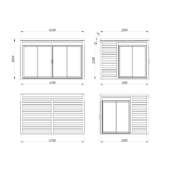 PALMAKO SERENA SET 2 SLIDE 44 drvena kućica/kabina , 12.60 m2, prirodno neobrađeno drvo , 121285