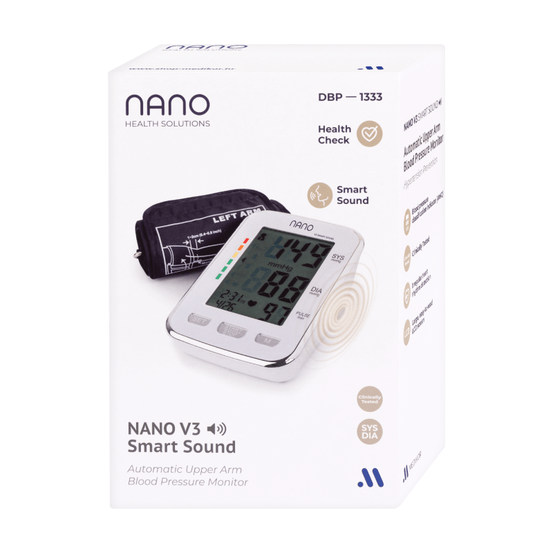 NANO V3 SMART SOUND tlakomjer za nadlakticu s govornom funkcijom