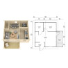 VALWOOD Torino drvena kuća 34.20 m2 , dvije etaže, 70 mm