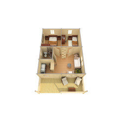 VALWOOD Toledo B drvena kuća 58 m2 , dvije etaže, 70 mm