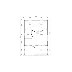 VALWOOD Toledo B drvena kuća 58 m2 , dvije etaže, 70 mm