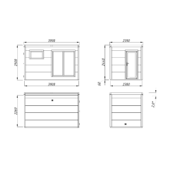 PALMAKO GRACE drvena sauna sa aluminijskim vratima i prozorom , 8.20 m2, prirodno neobrađeno drvo