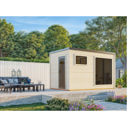 PALMAKO GRACE drvena sauna sa aluminijskim vratima i prozorom , 8.20 m2, prirodno neobrađeno drvo