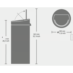 BRABANTIA 115301 Touch Bin New, 30 litara, kanta za otpad, matt crna