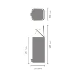 BRABANTIA 238161 BO, 30 litara, kanta za otpad, platinum