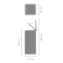 BRABANTIA 238260 TOUCH BIN, 30 litara, kanta za otpad, platinum